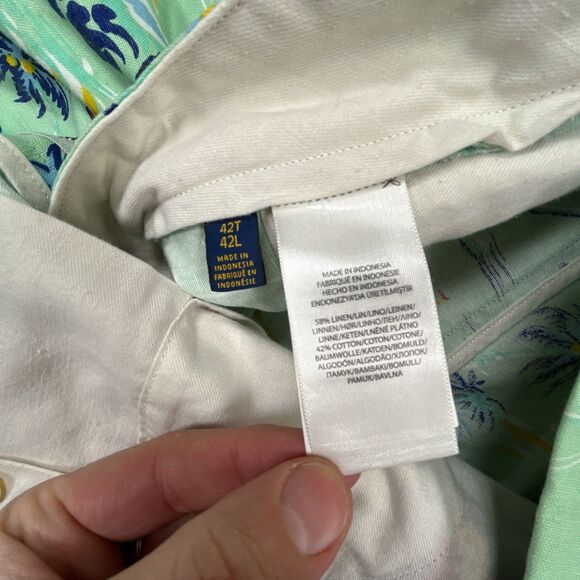 Polo Ralph Lauren Hawaiian Shorts Mens 42T L Marlin Linen Sail Boat Classic Fit - Picture 11 of 11